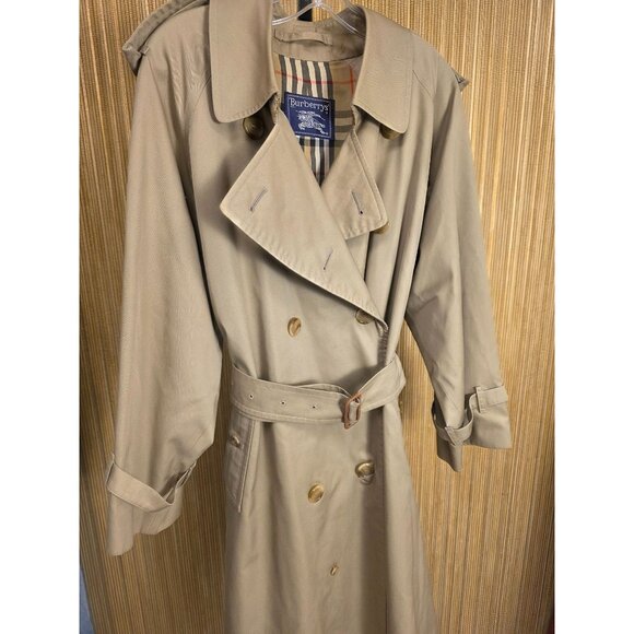 Burberrys Burberry Women's Authentic Vintage Tan Trench Coat Nova Check 38S - Picture 7 of 16